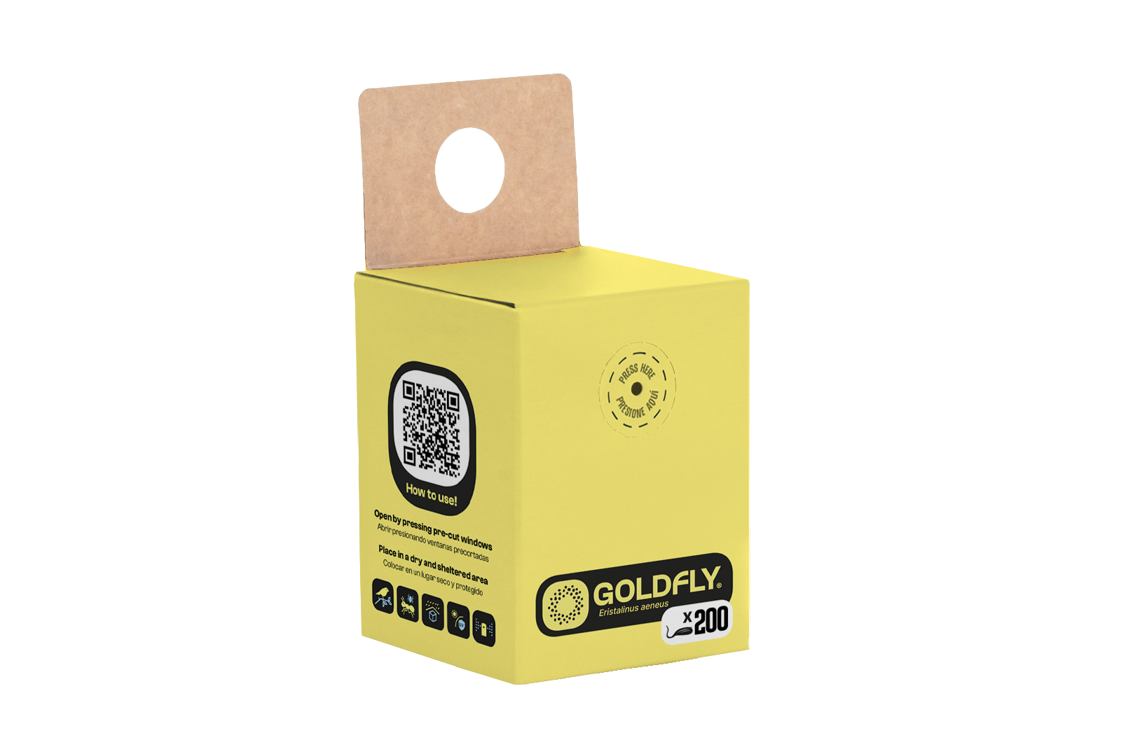 Polyfly S box with 200 hoverfly pupae